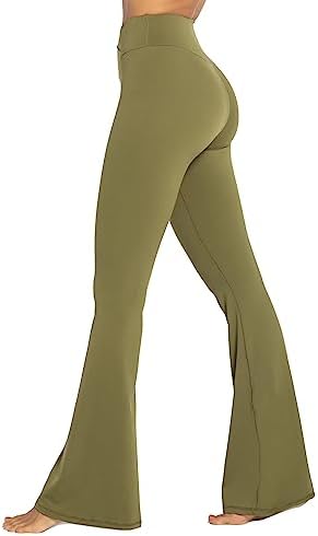 Sunzel Womens Flare Leggings with Tummy Management Crossover Waist and Huge Leg