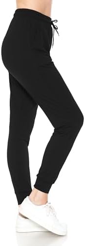 Leggings Depot Ladies’s Relaxed-fit Jogger Observe Cuff Sweatpants with Pockets for Yoga