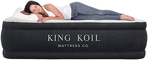 King Koil Plush Pillow Prime Twin Air Mattress with Constructed-in Excessive-Velocity Pump for Tenting