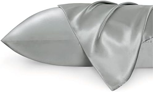 Bedsure Satin Pillowcase Customary Set of two – Silver Gray Silky Pillow Instances for Hair and Pores and skin 20×26 Inches