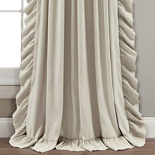Lush-Decor-Reyna-Ruffle-Window-Curtain-Panel-Set-for-Living-Dining-Bedroom-Pair-54W-x-84L-Wheat