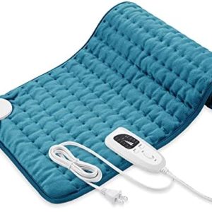 Heating Pad – Electrical Heating Pads – Scorching Heated Pad for Again Ache Muscle Ache Relieve – Dry & Moist Warmth Choice – Auto Shut Off Perform (Blue