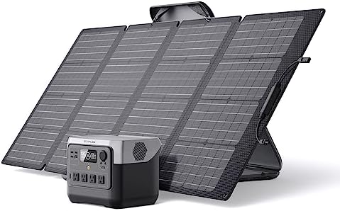 EF ECOFLOW Photo voltaic Generator RIVER 2 Professional 768Wh Moveable Energy Station & 160W Moveable Photo voltaic Panel LiFePO4 Battery 70 Min Totally Charged