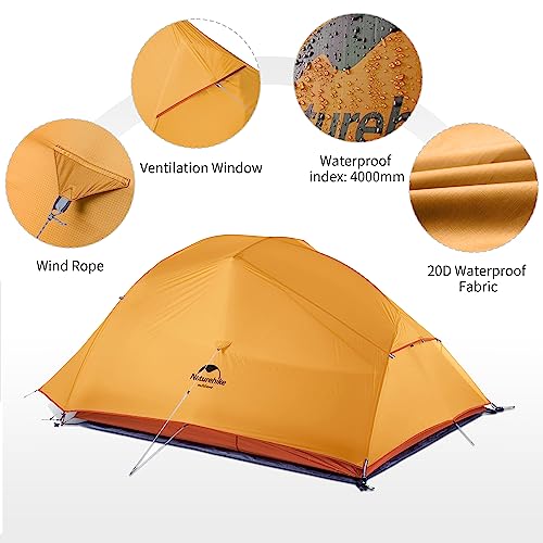 Naturehike-Cloud-Up-3-Tent-Ultralight-Professional-Tent-3-Persons-Backpacking-Hiking-Camping-Cycling-Tent-210T-Orange-Upgrade