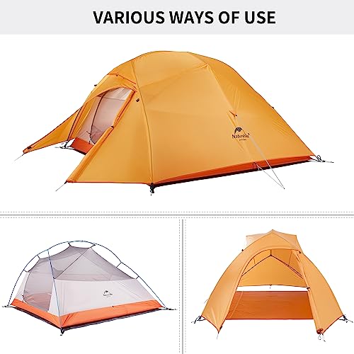 Naturehike-Cloud-Up-3-Tent-Ultralight-Professional-Tent-3-Persons-Backpacking-Hiking-Camping-Cycling-Tent-210T-Orange-Upgrade