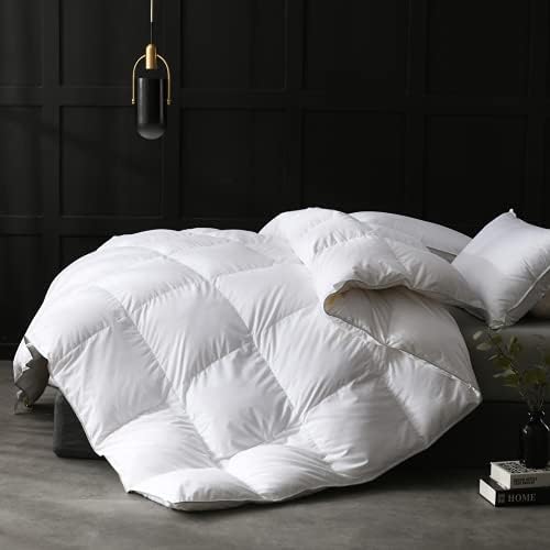 APSMILE Goose Feathers Down Comforter King Measurement Luxurious All Seasons Cover Insert – Extremely-Tender 750 Fill-Energy Lodge Assortment Comforter