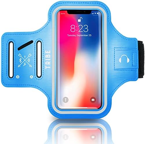 TRIBE Water Resistant Cell Telephone Armband Case Operating Holder for iPhone Professional Max Plus Mini SE (13/12/11/X/XS/XR/8/7/6/5) Galaxy S Extremely Plus Edge Notice (21/20/10/9/8/7/6/5) Adjustable Strap & Key Pocket