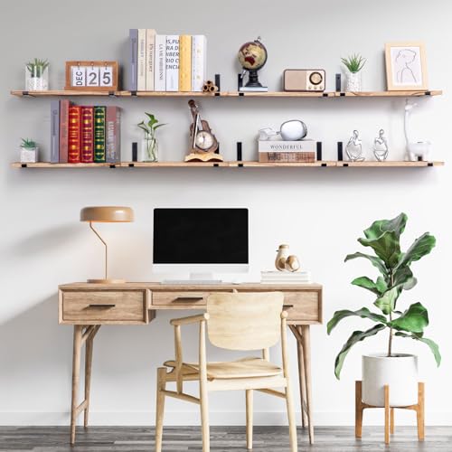 SALA-Floating-Shelves-for-Wall-Decor-Width-6in-Wall-Shelves-Set-of-8-Light-Brown-Farmhouse-Wood-Wall-Mounted-Shelf-Room-Decor-Display-Floating-Wall-Shelves-for-Bedroom-Bathroom-Kitchen-Corner