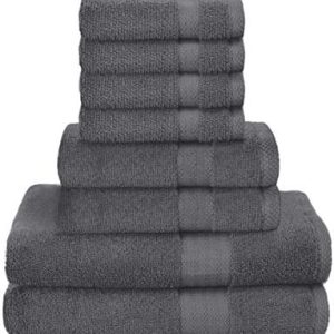 GLAMBURG Extremely Mushy 8-Piece Towel Set – 100% Pure Ringspun Cotton