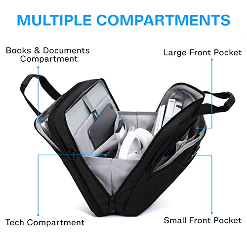 BAGSMART-173-Inch-Laptop-Bag-Expandable-Computer-Bag-Laptop-Briefcase-Men-WomenLaptop-Shoulder-BagWork-Bag-Business-Travel-Office-Black