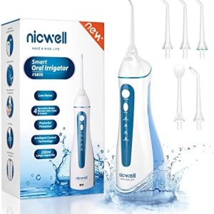 Water Dental Flosser Cordless for Enamel – Nicwell 4 Modes Dental Oral Irrigator