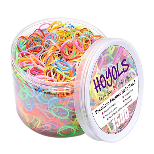 HOYOLS Child Hair Ties Hair Rubber Bands for Toddler Infants Children Women Skinny Small Hair Elastics TPU 1500 Piece Pack