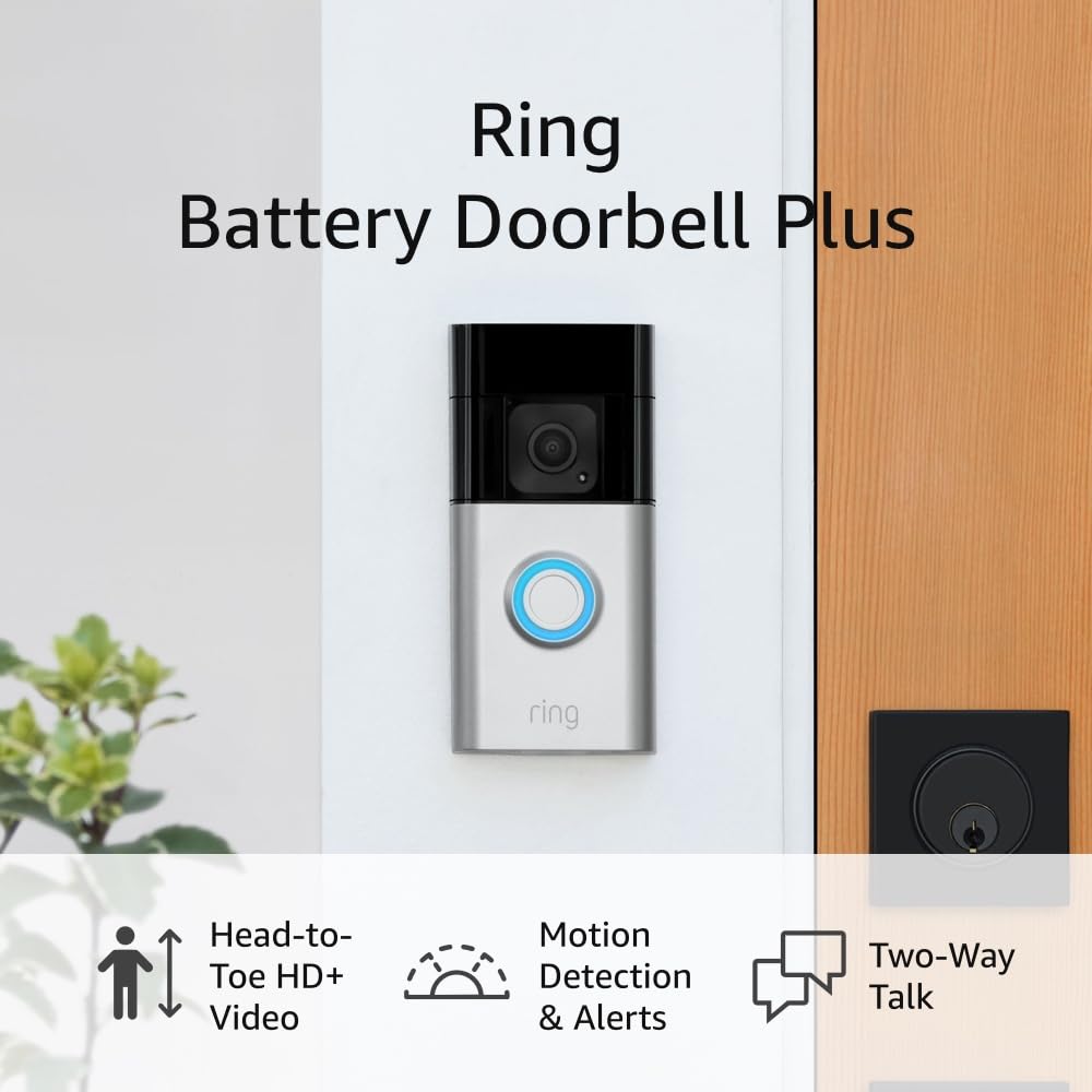 Ring Battery Doorbell Plus | Head-to-Toe HD+ Video