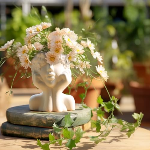 T4U-Face-Planters-Pots-Head-Large-Face-Flower-Pot-Head-Planter-Ceramic-Flower-Pots-Succulent-Pots-with-Drainage-Hole-Plant-Lady-Gifts-for-Plant-Lovers
